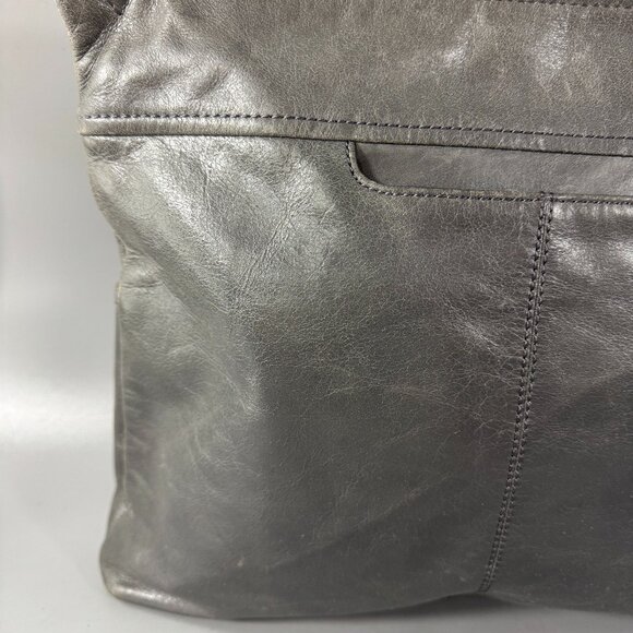 Hobo Angler Gray Leather Crossbody Bag - Picture 7 of 15